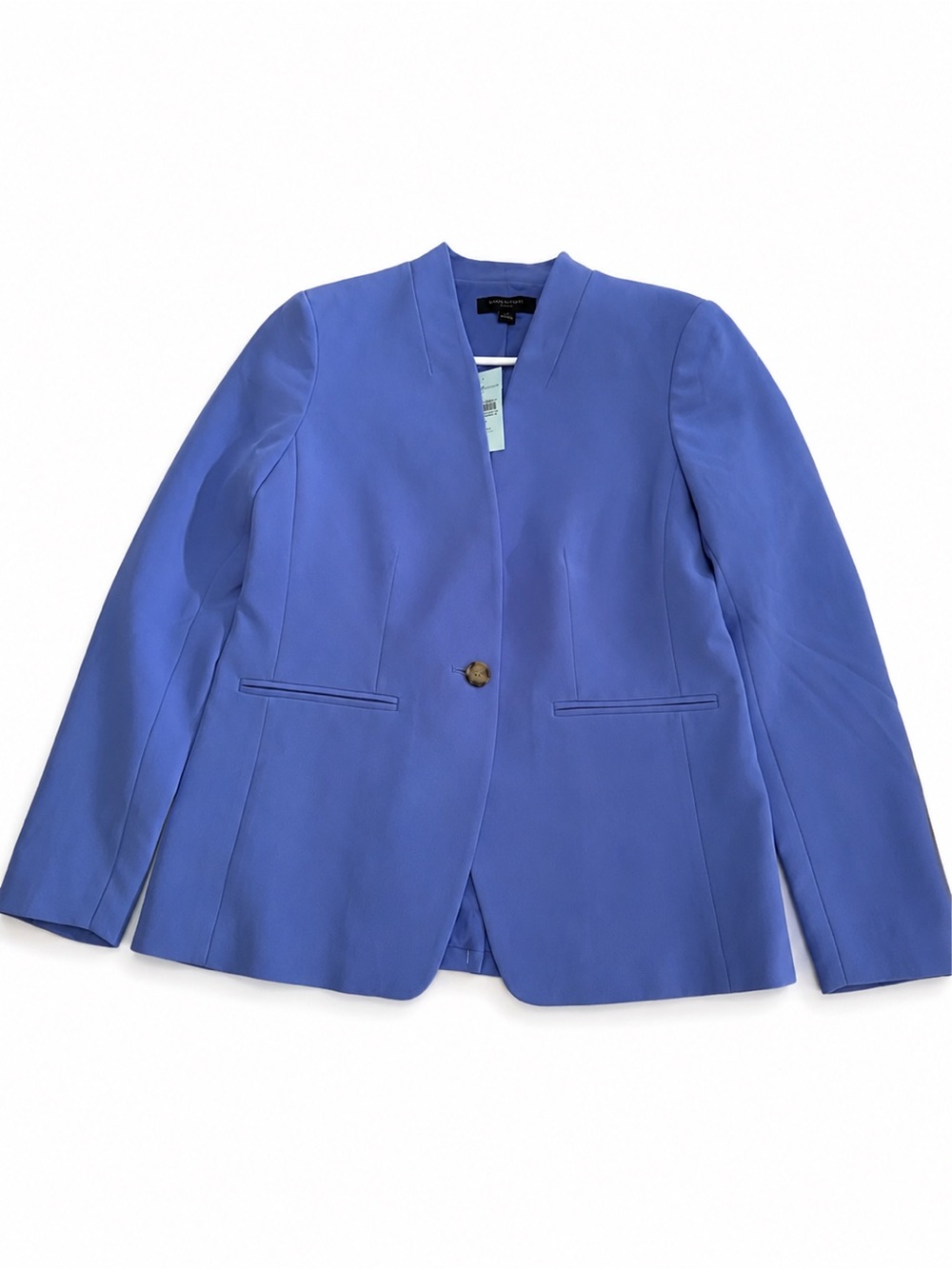 Ann Taylor Periwinkle Collarless Single-Button Blazer